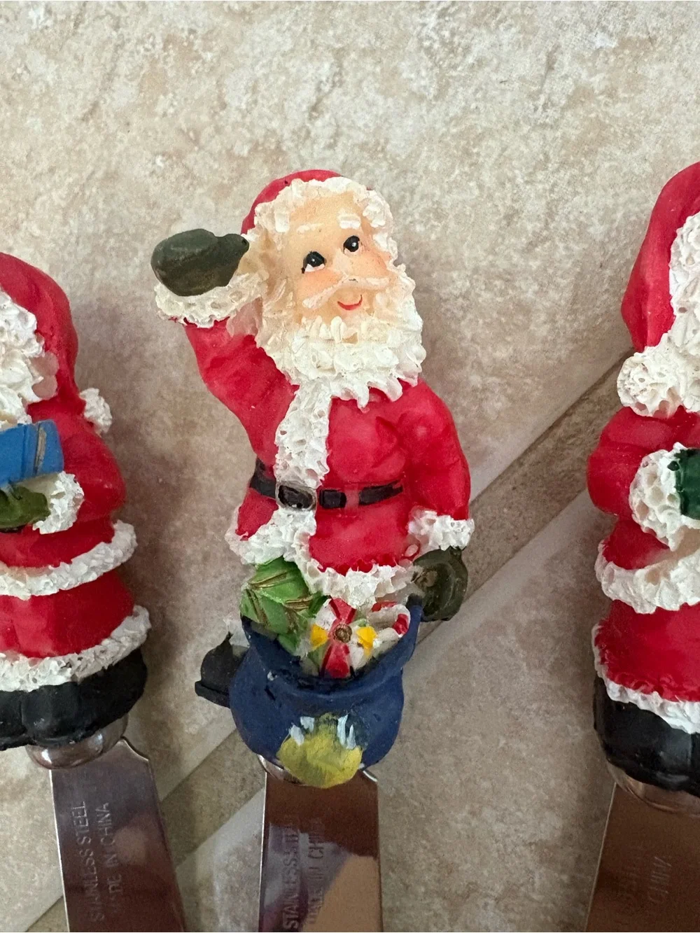 Vintage Santa Christmas cheese spreaders- set of 4